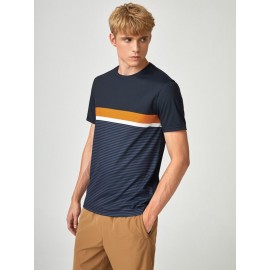 Men Striped Colorblock Tee