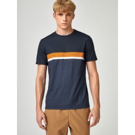 Men Striped Colorblock Tee