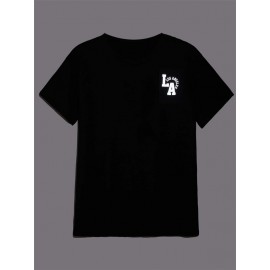 Men Reflective Letter Graphic Tee