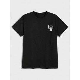 Men Reflective Letter Graphic Tee