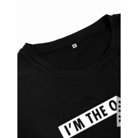 Men Slogan Graphic Short Sleeve Tee