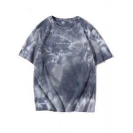 Men Slogan & Skeleton Graphic Tie Dye Tee