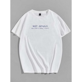 Men Letter & Wave Print Tee