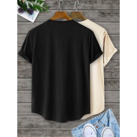 Men 2 Pack Solid Crew Neck Tee