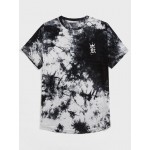 Men Letter Graphic Tie Dye Tee