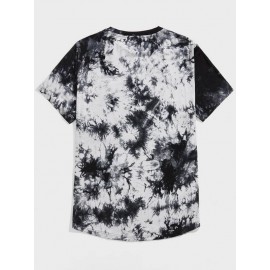 Men Letter Graphic Tie Dye Tee