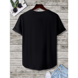 Men Letter Graphic High Low Hem Tee