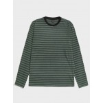 Men Striped Print Contrast Binding Tee