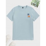 Men Tropical Print Tee