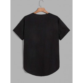 Men 3pcs Solid Round Neck Tee