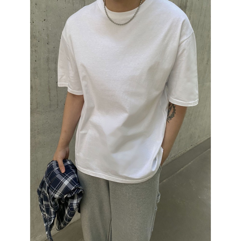 Men Solid Drop Shoulder Tee