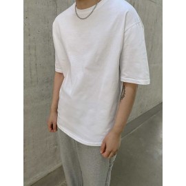 Men Solid Drop Shoulder Tee