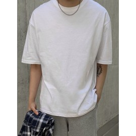 Men Solid Drop Shoulder Tee