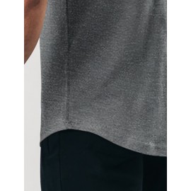 Men Solid Half Button Tee