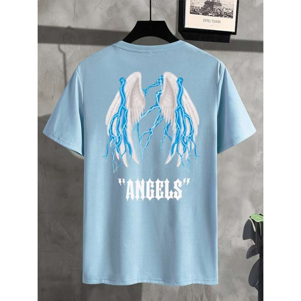 Men Wings And Letter Graphic Tee