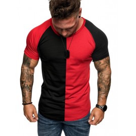 Men Two Tone Raglan Sleeve Tee