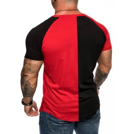 Men Two Tone Raglan Sleeve Tee