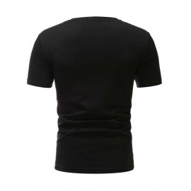 Men Mountain Print Colorblock Tee