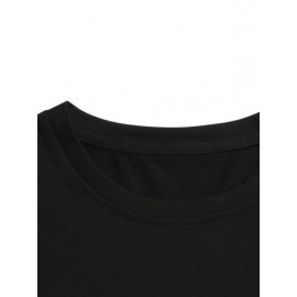 Men Mountain Print Colorblock Tee