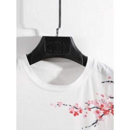 Men Floral & Chinese Letter Graphic Tee