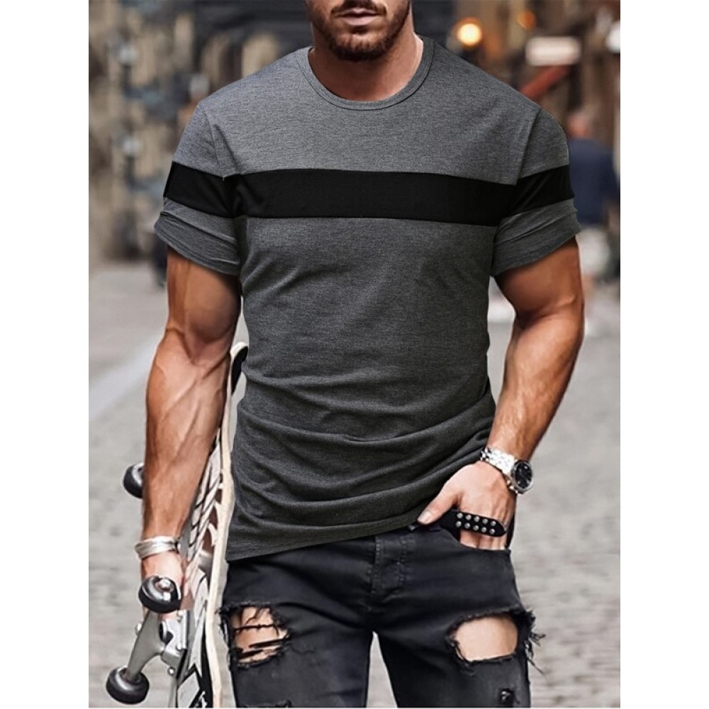 Men Color Block Tee