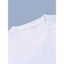 Men Patch Detail V Neck Tee