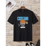 Men Basketball And Letter Graphic Tee