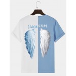 Men Wings & Letter Graphic Colorblock Tee