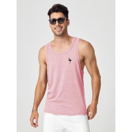 Men Flamingo Print Tank Top