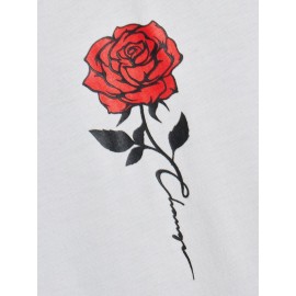 Men Rose Print Tee