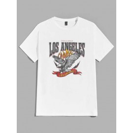 Men Eagle & Letter Graphic Tee