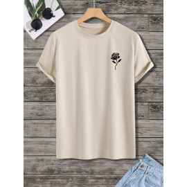 Men Rose Print Tee