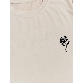 Men Rose Print Tee