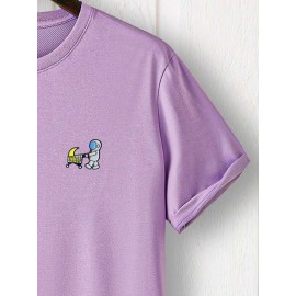 Men Cartoon Astronaut Print Tee