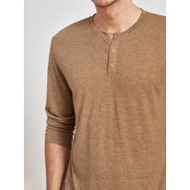 Men Button Half Placket Tee