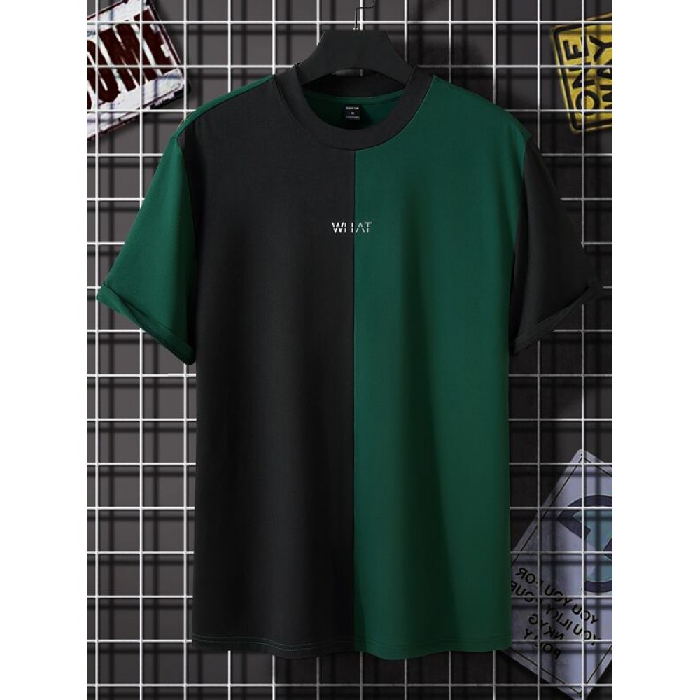 Men Two Tone Letter Graphic Tee