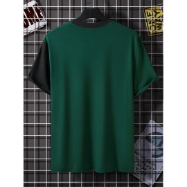 Men Two Tone Letter Graphic Tee