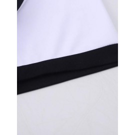 Men Letter Graphic Contrast Trim Tee