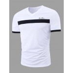 Men Letter Graphic Contrast Trim Tee