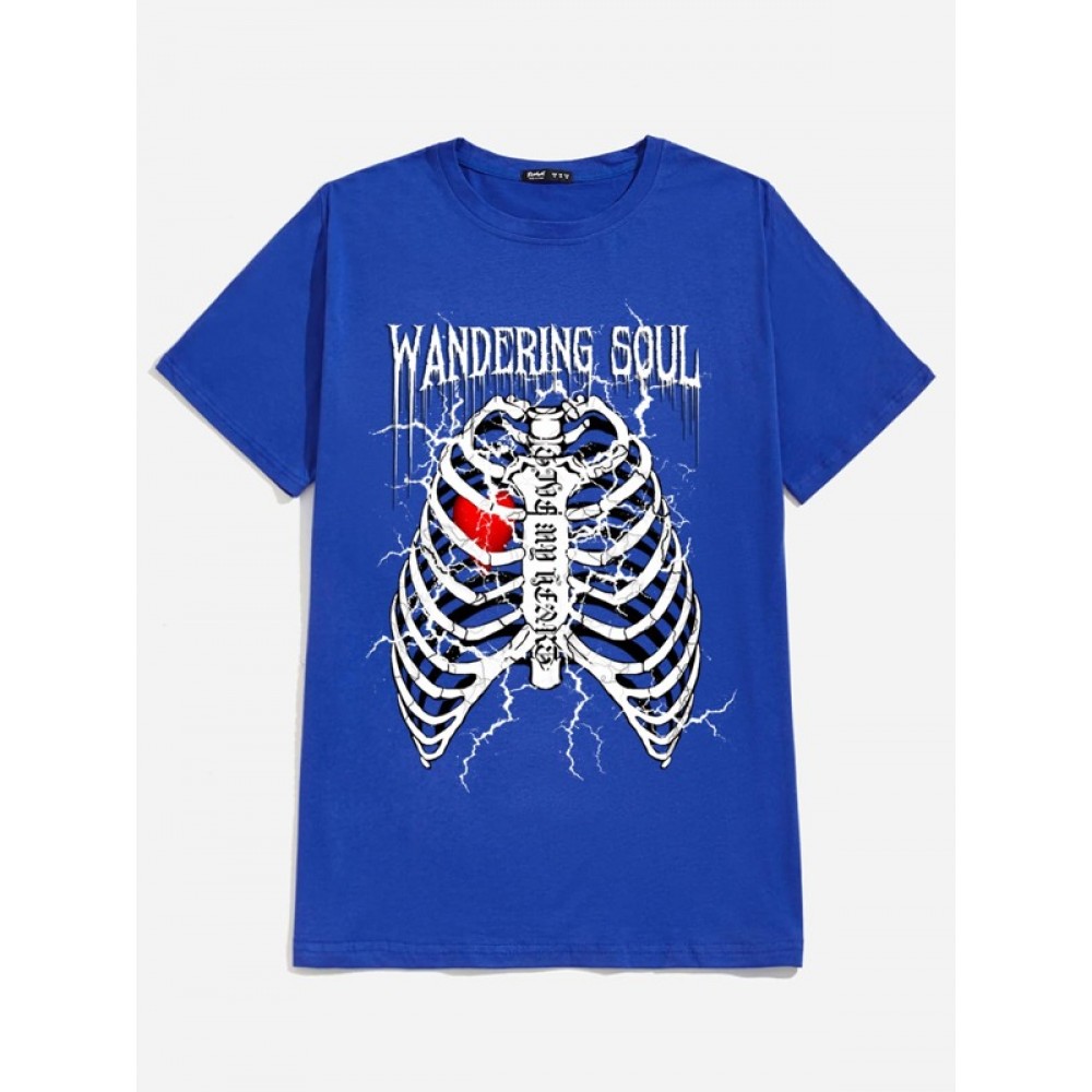 Skeleton & Heart Print Tee