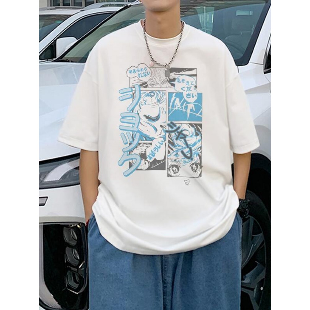 Men  & Japanese Letter Graphic Tee