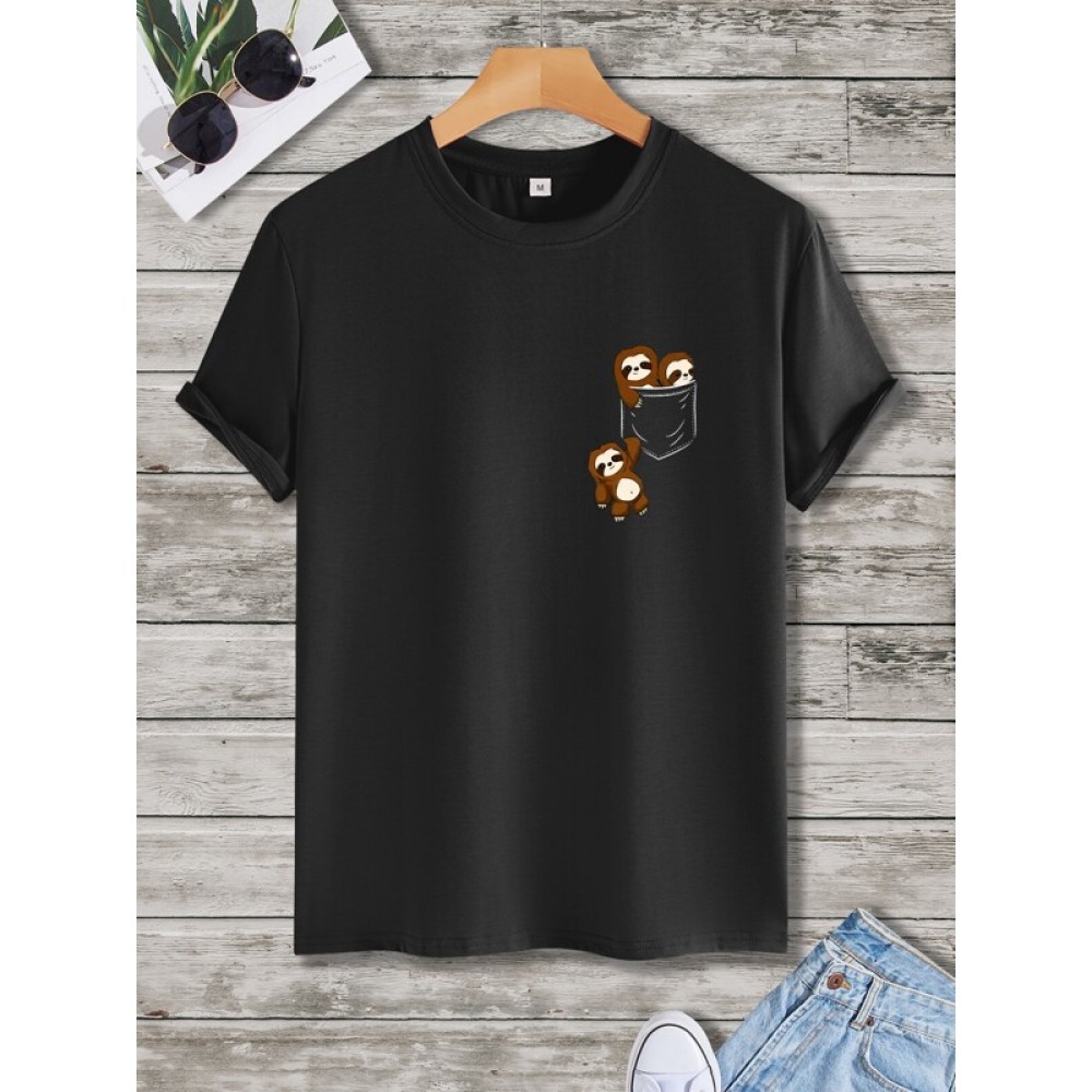 Men Sloth Print Tee