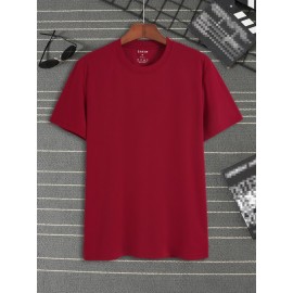 Men Solid Round Neck Tee